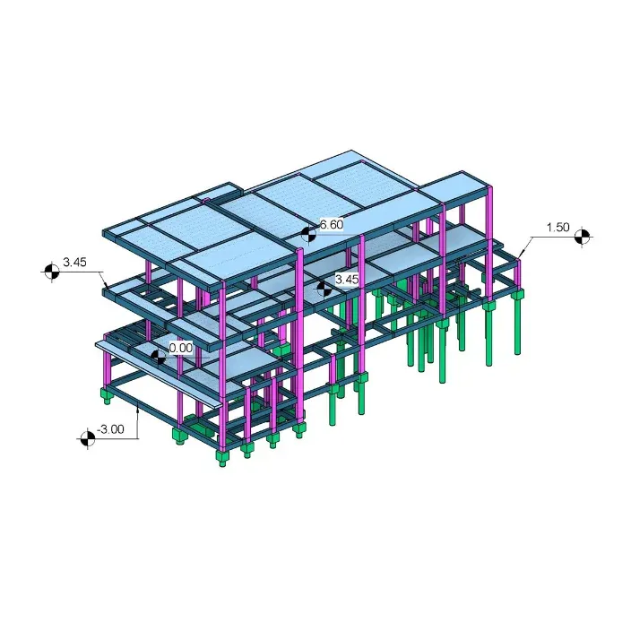 Projeto estrutural em BIM modelado em Revit