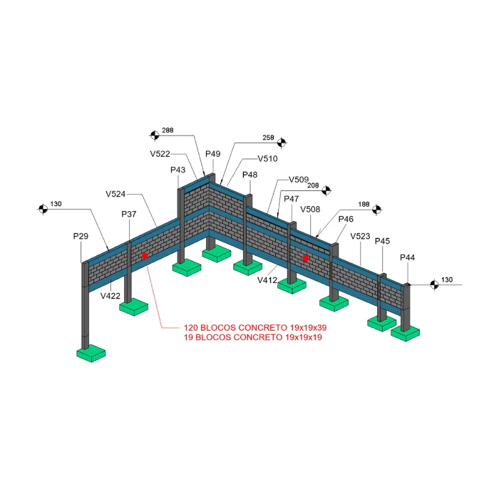 Projeto estrutural em BIM modelado em Revit